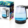Чайник ELX-KG01-C42 стекл. 1.7л 160-250В 1500-2300Вт серебристо-черн. Ergolux 13117