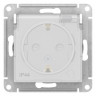 Механизм розетки 1-м СП AtlasDesign Aqua 16А IP44 с заземл. защ. шторки с защ. крышкой бел. SchE ATN440146