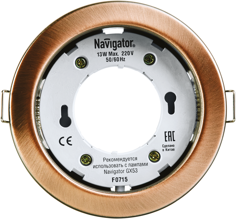 Светильник светодиодный 71 282 NGX-R1-006-GX53 IP20 точечный черн. медь Navigator 71282