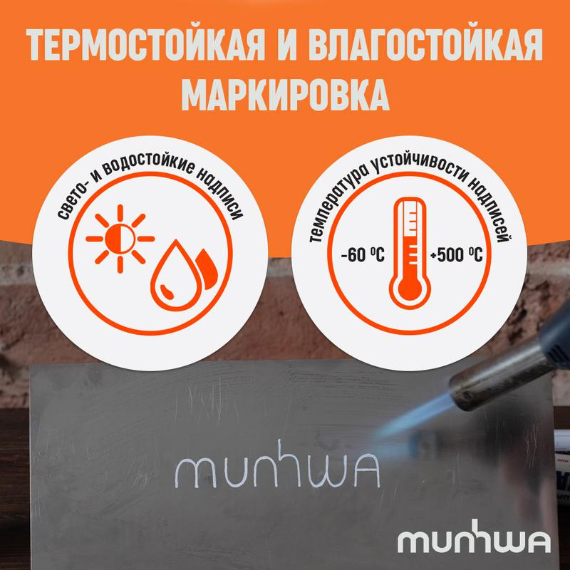 Маркер-краска INDUSTRIAL 4мм нитро-основа бел. MunHwa Б0050783