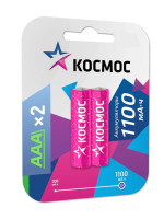 Аккумулятор AAA/R03 Ni-MH 1100мА.ч (блист.2шт) Космос KOCR03NIMH(1100MAH)